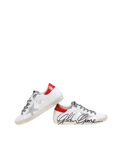 Shop Golden Goose Superstar Sneakers In Bright Color White Leather