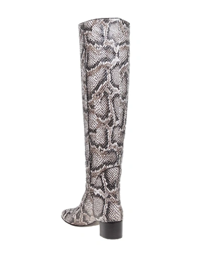 Shop Giuseppe Zanotti Doreen Leather Boot With Python Print In Grey