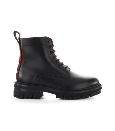 Shop Dsquared2 Evolution Tape Black Leather Boot