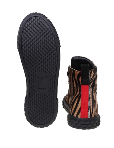 Shop Giuseppe Zanotti Boots Sneakers Blabber In Cavallino With Tigrated Print In Black