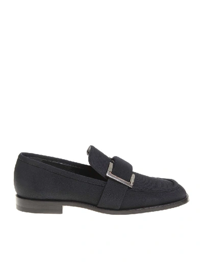 Shop Sergio Rossi Loafer Sr Prince In Black Fabric