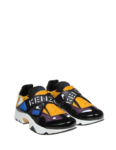 Shop Kenzo Sonic Scratch Sneakers In Leather And Neoprene In Black