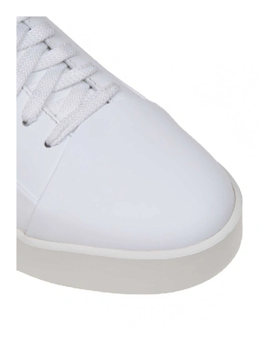 Shop Santoni Sneakers In White Color Leather