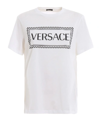 Shop Versace 90s Vintage Logo T-shirt In White