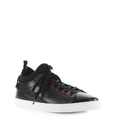 Shop Dsquared2 Techno New Tennis Leather And Neoprene Sneaker In Black