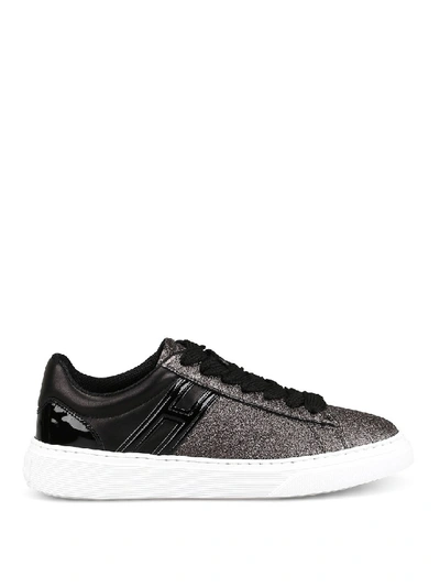 Shop Hogan H365 Two-tone Leather Sneakers In Black