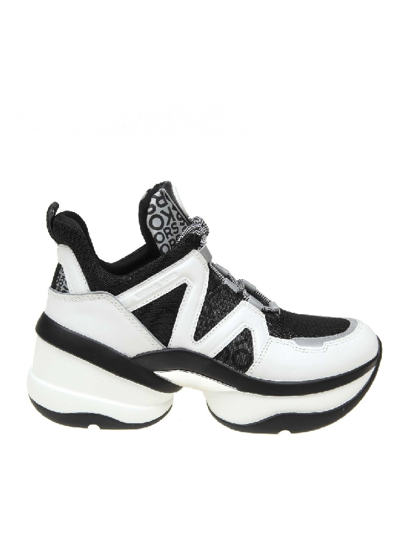 michael kors sneakers black and white