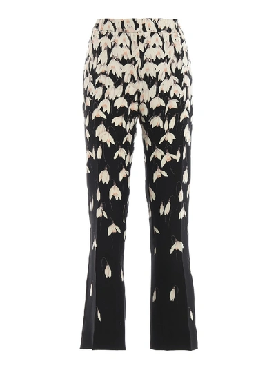 Shop Valentino Snowdrop Crepe Couture Trousers In Black