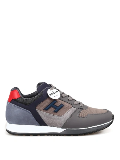 Shop Hogan H321 Multi Fabric Sneakers In Grey