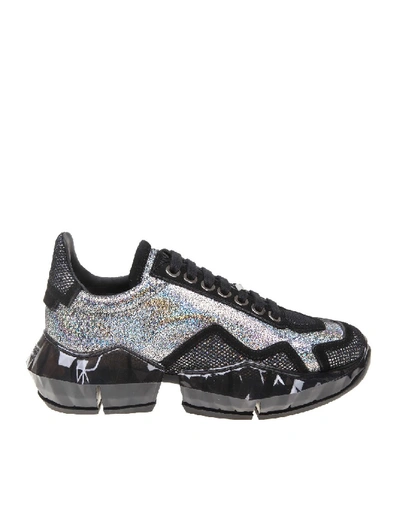 Shop Jimmy Choo Sneakers Diamond Leather In Grey