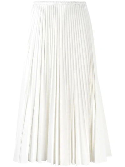 Shop Fendi White Women's Coated Tulle Midi Skirt