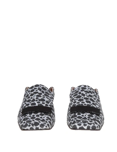 Shop Sergio Rossi Slippers In Glittered Fabric In Grey
