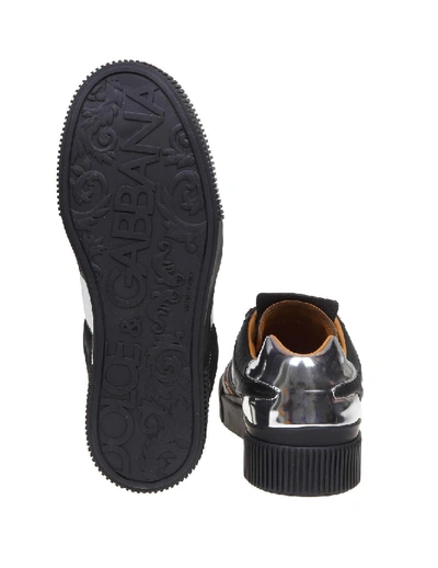 Shop Dolce & Gabbana Sneakers Miami In Tessuto E Vitello Nappato In Black