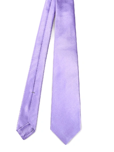 Shop Kiton Violet Silk Tie In Blue