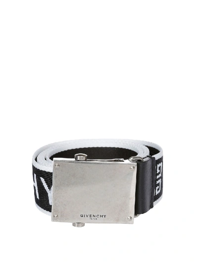 Shop Givenchy Web Jacquard Logo Belt In White