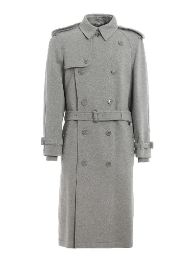 Shop Burberry Westminster Cotton Jersey Trench Coat In Grey