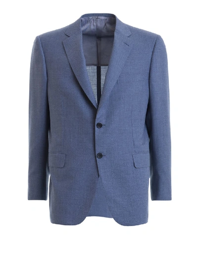Shop Brioni Brunico Light Blue Blazer Jacket