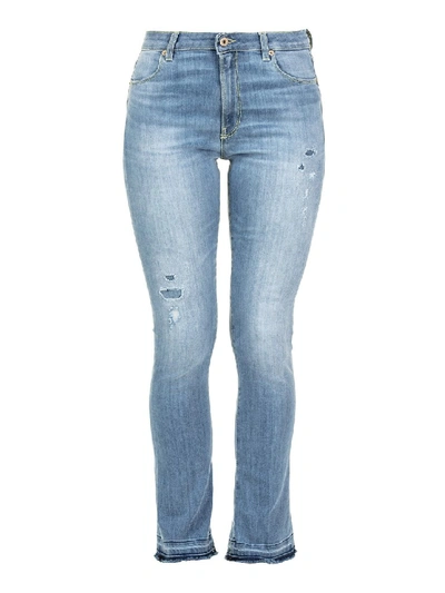 Shop Dondup Ollie Distressed Denim Bootcut Jeans In Blue