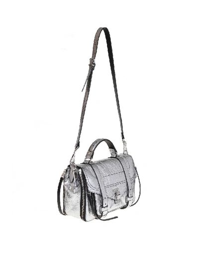 Shop Proenza Schouler Ps1 Shoulder Bag In Leather Colored Silver In Grey