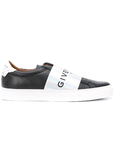 Shop Givenchy Black Men's Silver Panel Logo Sneakers In White