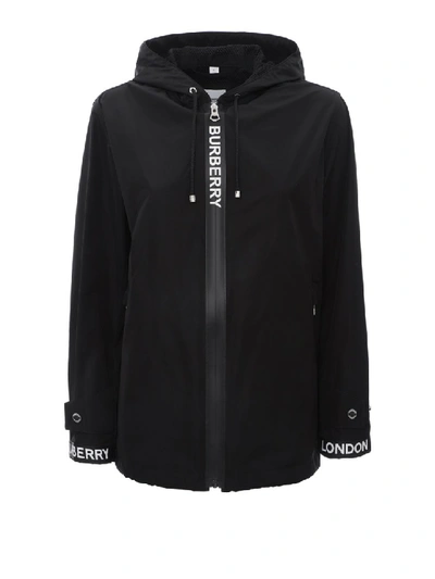 Shop Burberry Everton Hooded Jacket In Black