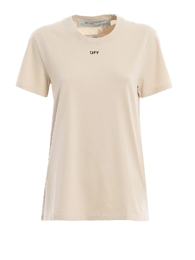 Shop Off-white Rear Floral Print T-shirt In Neutrals