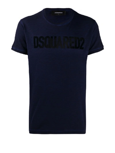 Shop Dsquared2 Flock Logo T-shirt In Black