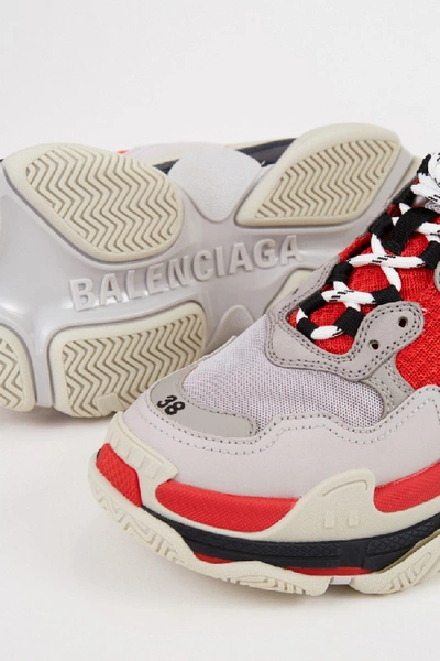 Shop Balenciaga Sneaker 'triple S' Red/grey In White
