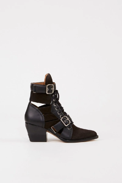 Shop Chloé Suede Leather Ankle Boots 'rylee' Black/brown