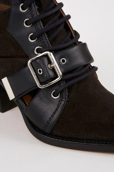 Shop Chloé Suede Leather Ankle Boots 'rylee' Black/brown