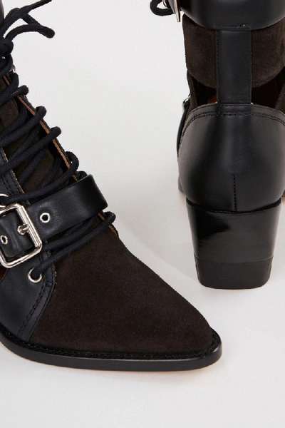 Shop Chloé Suede Leather Ankle Boots 'rylee' Black/brown