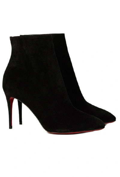 Shop Christian Louboutin Eloise Booty Suede Ankle Boots In Black