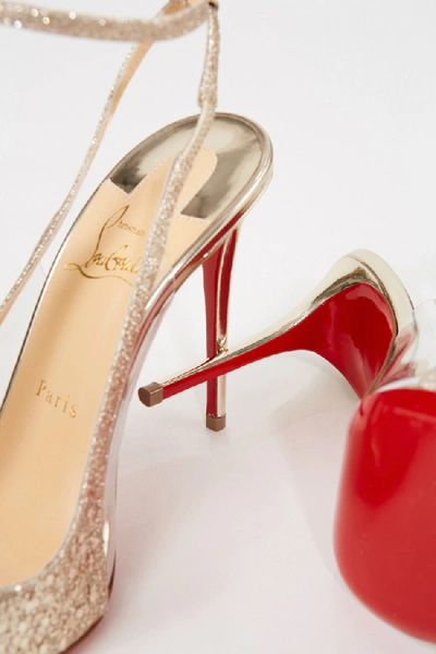 Shop Christian Louboutin Optichoc 100 Glitter Pumps In Neutrals