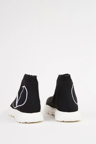 Shop Valentino Sock Sneaker With Logo Black/white