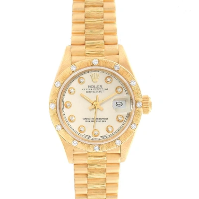 Shop Rolex President Datejust 26mm Yellow Gold Diamond Ladies Watch 69288