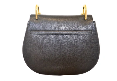 Shop Chloé Drew Leather Shoulder Bag In Black