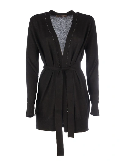 Shop Max Mara Calia Silk Cardigan In Black