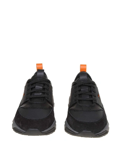 Shop Santoni Sneakers In Black Leather
