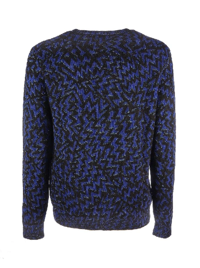 Shop Saint Laurent Wool-blend Jacquard Sweater In Black