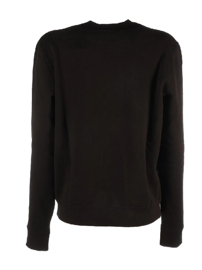 Shop Saint Laurent Printed Cotton Sweatshirt In Black