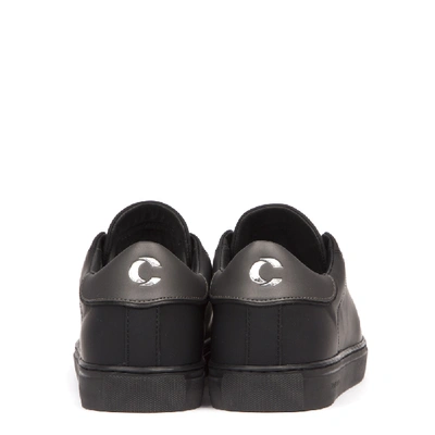 Shop Crime London Black Leather Low-top Sneakers
