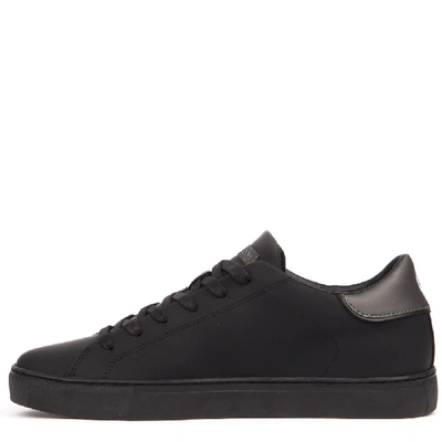 Shop Crime London Black Leather Low-top Sneakers