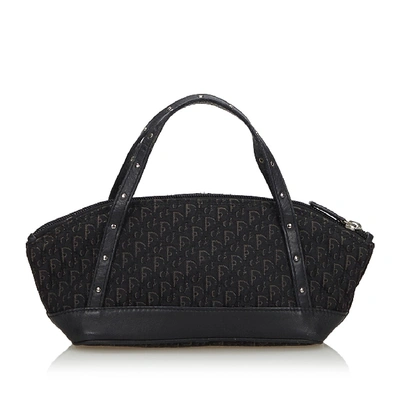 Pre-owned Dior Oblique Canvas Handbag In Black