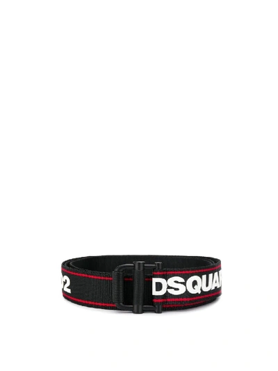 Shop Dsquared2 Logo Webbing Tape Belt In Black