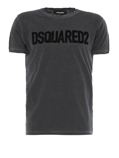 Shop Dsquared2 Cotton T-shirt With Velvet Logo In Black