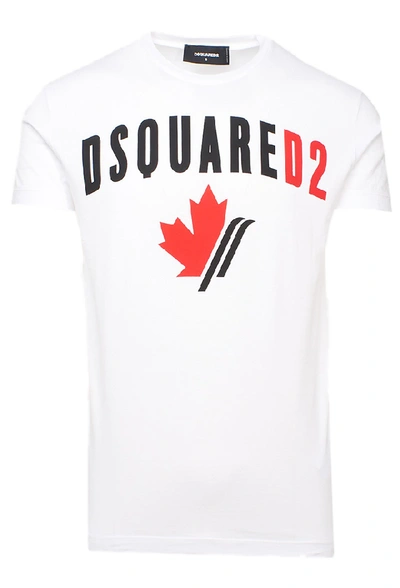 Shop Dsquared2 White T-shirt In Red