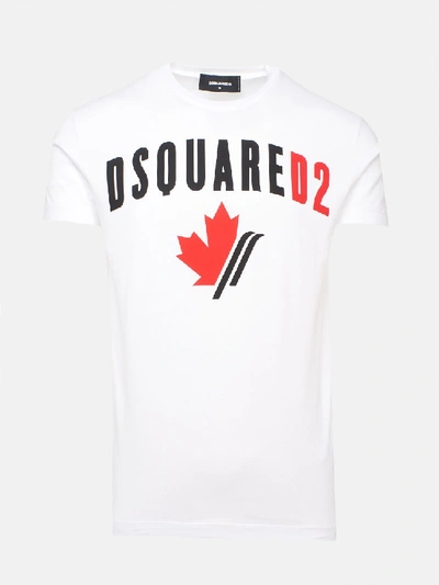 Shop Dsquared2 White T-shirt In Red