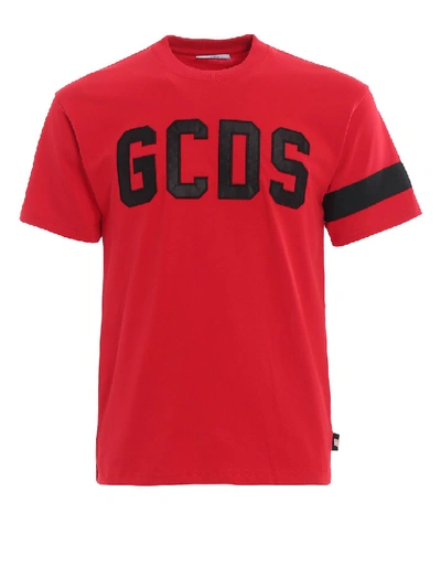 Shop Gcds Logo Patch Red T-shirt