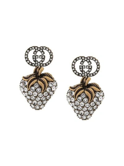 Shop Gucci Gold Women's Strawberry Drop Earrings