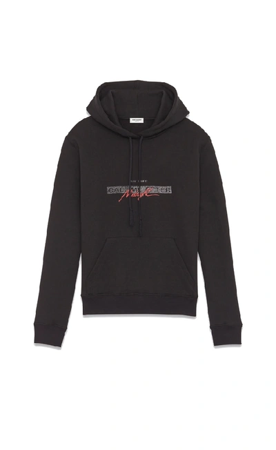 Shop Saint Laurent Cotton Hooded Sweatshirt In Black